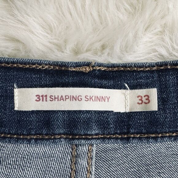 Levis 311 Shaping Skinny Jeans 33 (36x29) Dark Wash Blue Denim Stretch Womens - Picture 4 of 11